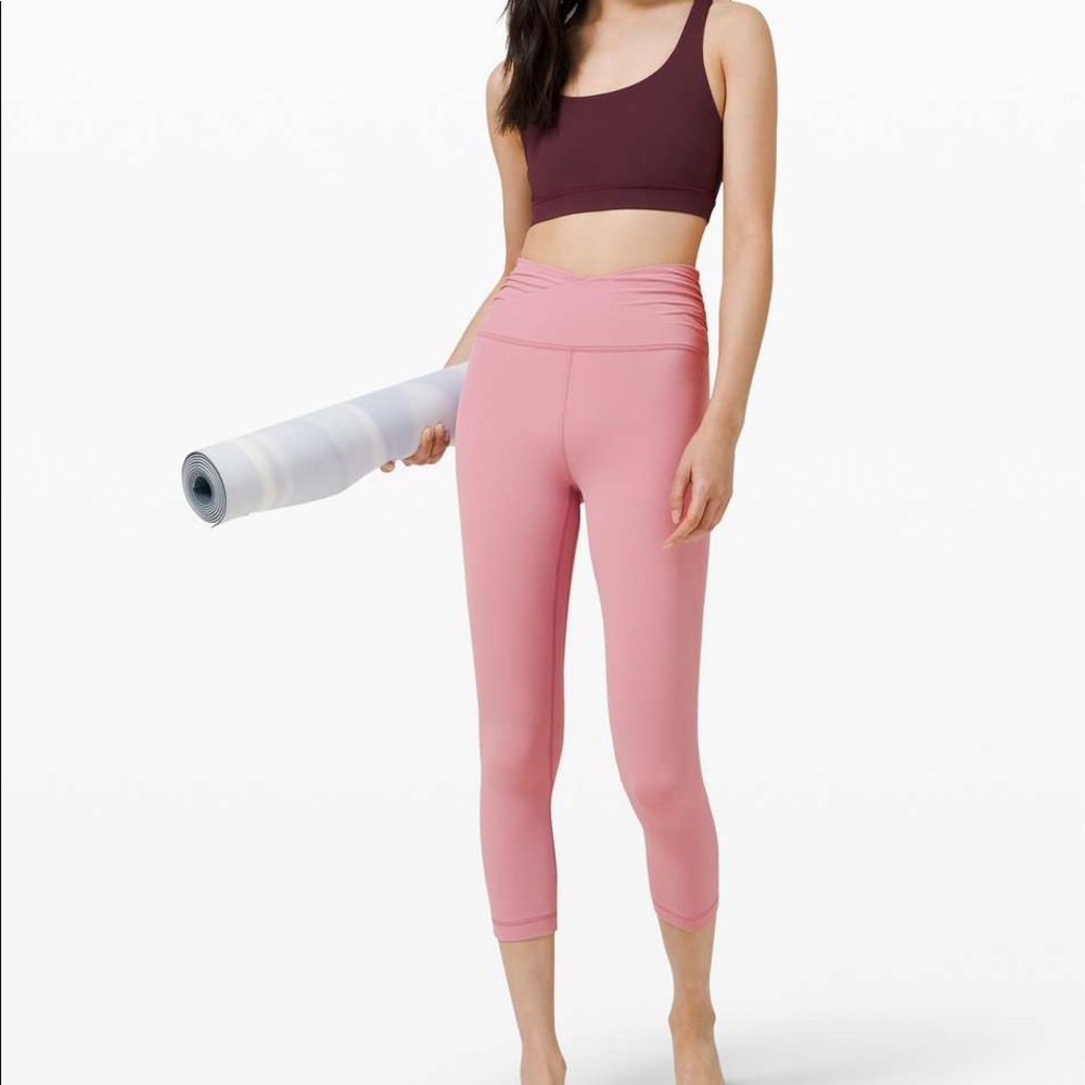 NWT Lululemon Cross Waist Align Crop 21” in Pink Taupe